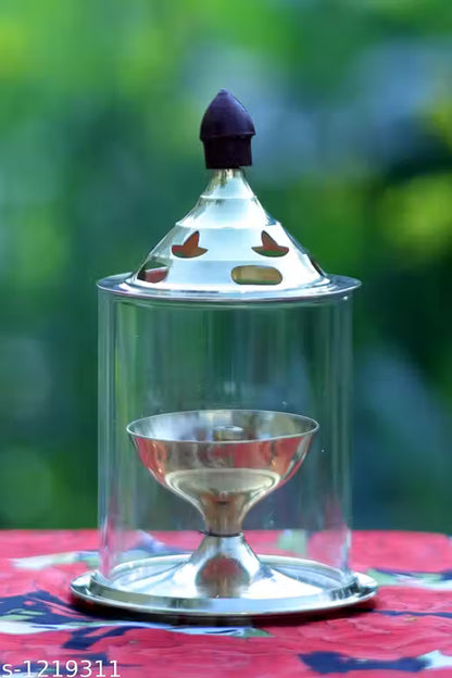 Dhoop Diya with Glass Cover